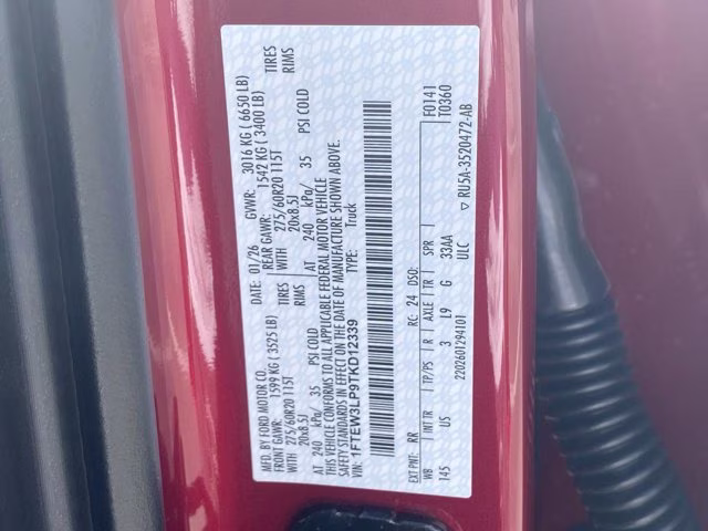 2026 Ruby Red Metallic Tinted Clearcoat Ford F-150 XLT 4X4 Truck