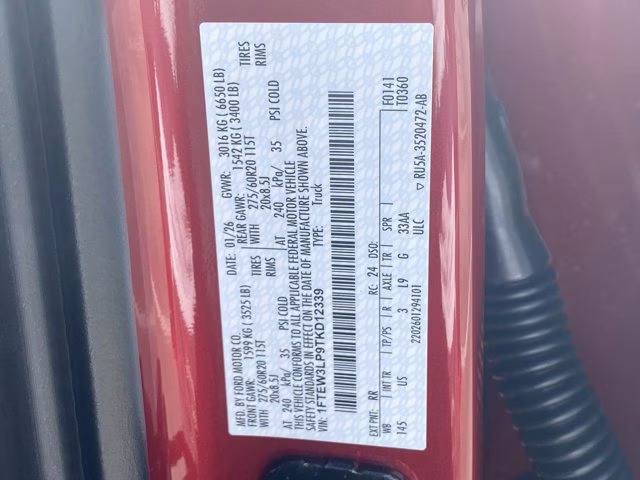 2026 Ruby Red Metallic Tinted Clearcoat Ford F-150 XLT 4X4 Truck