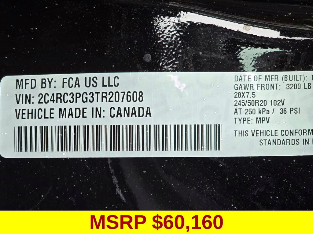 2026 Diamond Black Crystal Pearlcoat Chrysler Pacifica Pinnacle AWD Van