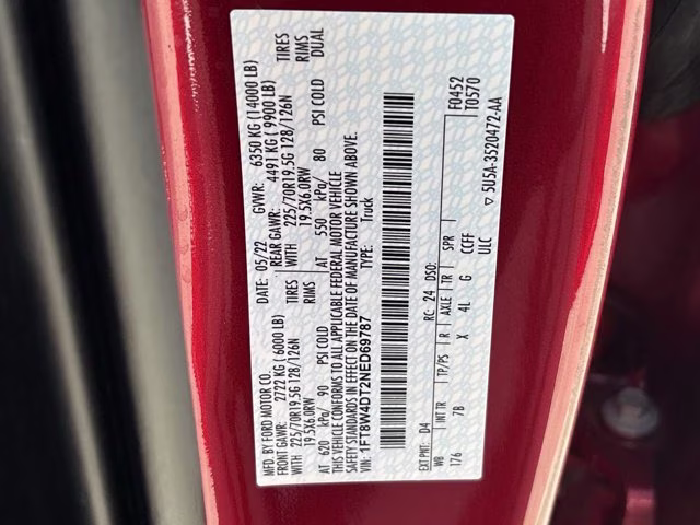 2022 Red Metallic Ford Super Duty F-450 DRW Platinum 4X4 Truck