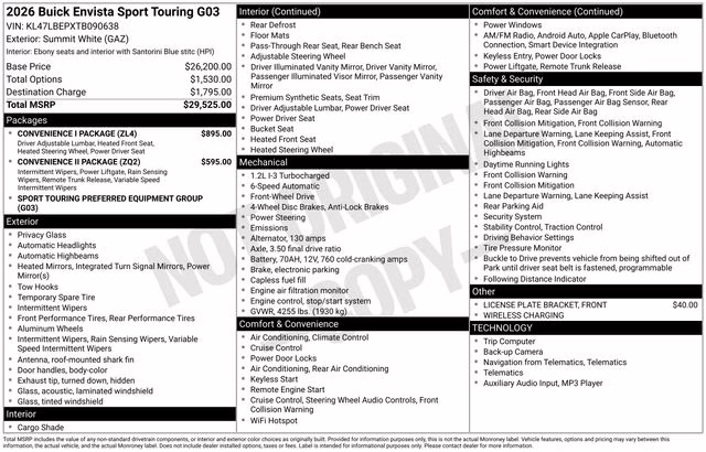 2026 Summit White Buick Envista Sport Touring FWD SUV