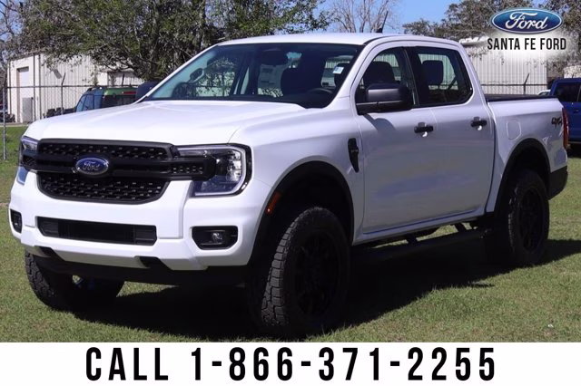2024 White Ford Ranger XL Leveling Kit Wheel Tire Package 4X4 Truck