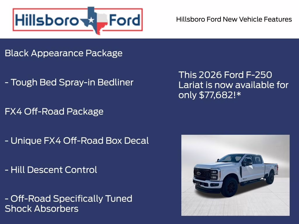 2026 Oxford White Ford Super Duty F-250 SRW Lariat 4X4 Truck