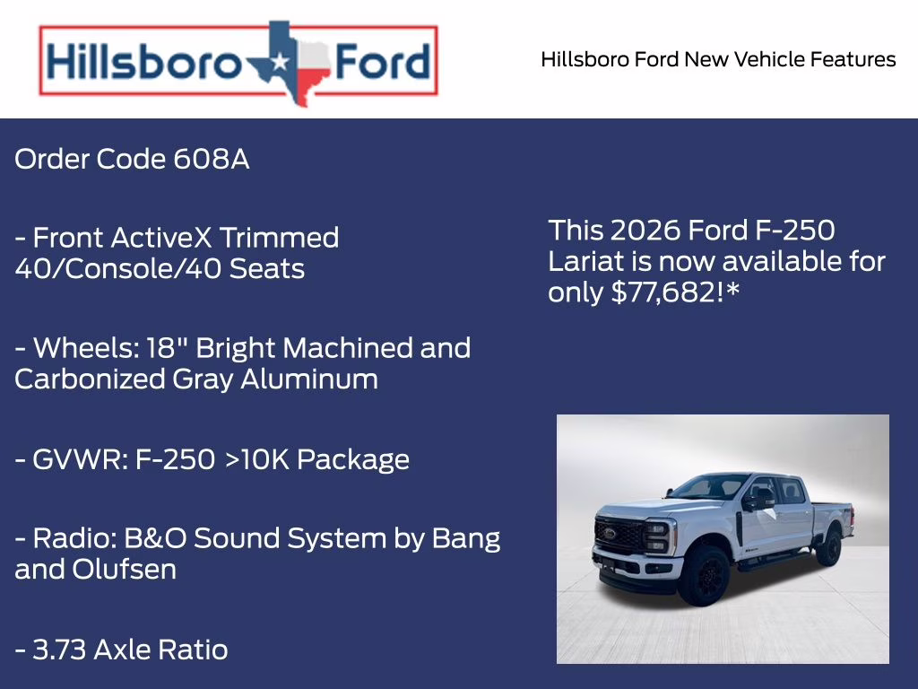 2026 Oxford White Ford Super Duty F-250 SRW Lariat 4X4 Truck