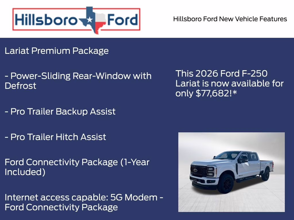 2026 Oxford White Ford Super Duty F-250 SRW Lariat 4X4 Truck