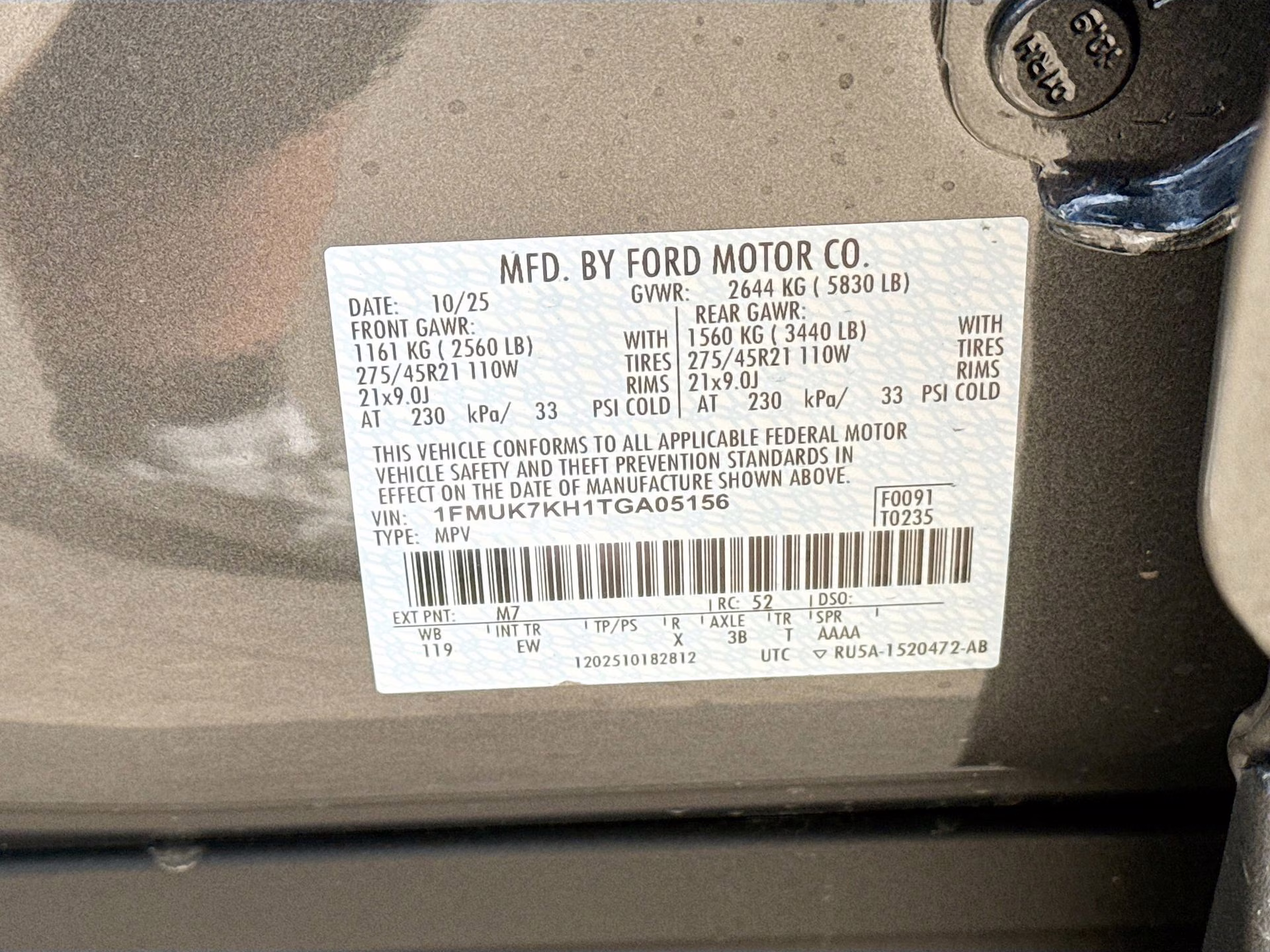 2026 Carbonized Gray Metallic Ford Explorer ST-Line RWD SUV