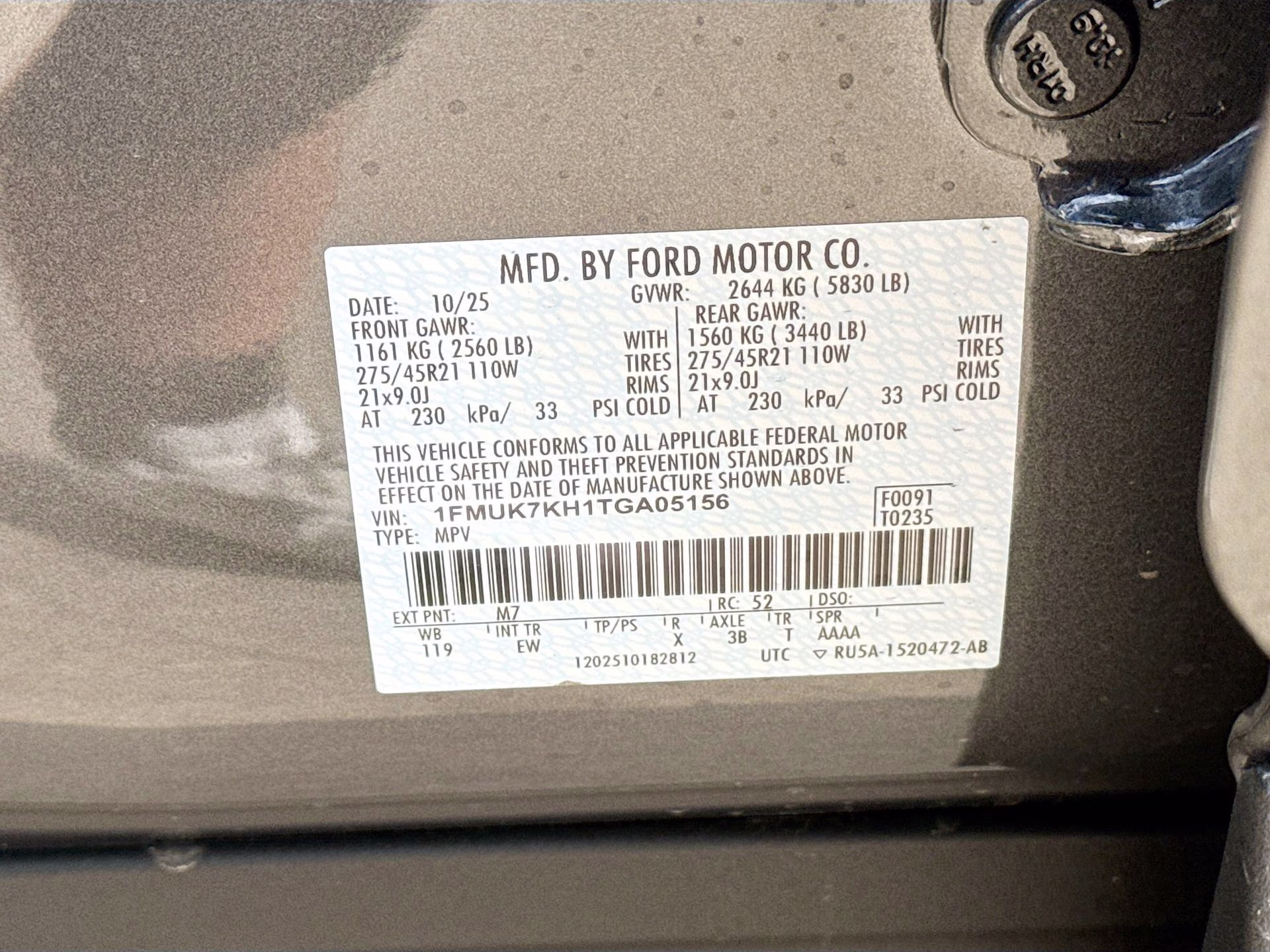 2026 Carbonized Gray Metallic Ford Explorer ST-Line RWD SUV