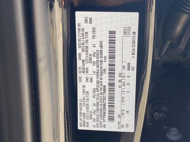 2026 Agate Black Metallic Ford Super Duty F-250 SRW LARIAT 4X4 Truck