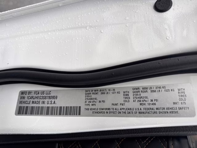 2025 Bright White Clearcoat Jeep Grand Cherokee Summit Reserve 4X4 SUV