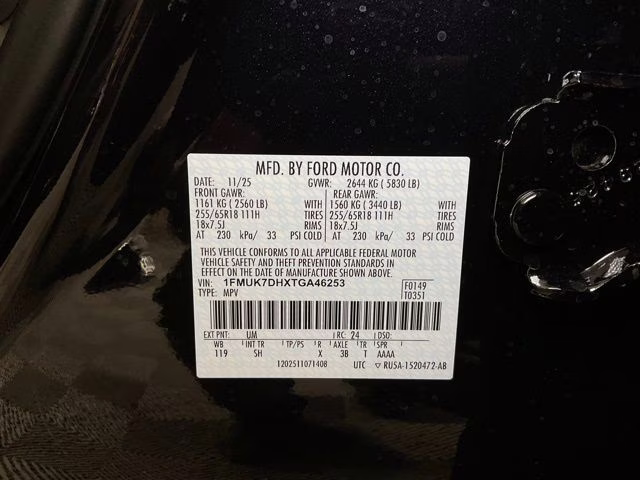 2026 Black Metallic Ford Explorer Active RWD SUV