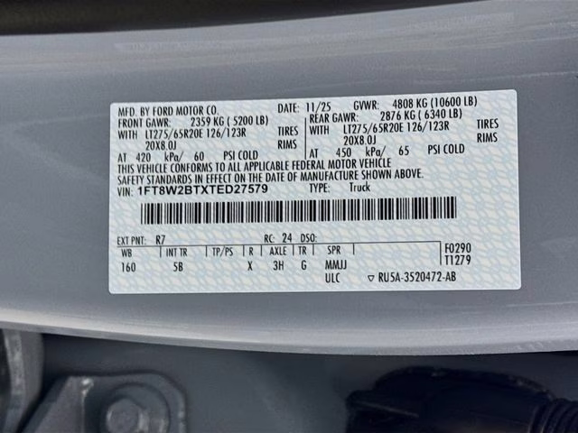 2026 Glacier Gray Metallic Tri-Coat Ford Super Duty F-250 SRW Lariat 4X4 Truck