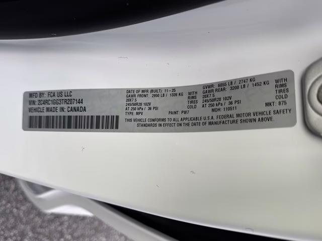 2026 Bright White Clearcoat Chrysler Pacifica Limited FWD Van