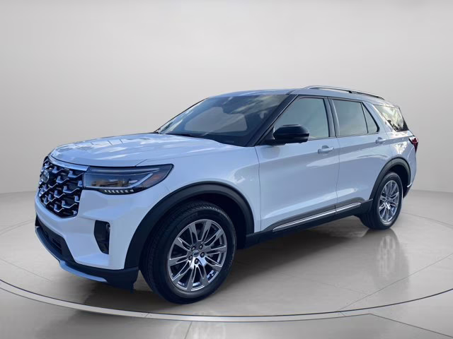 2026 Star White Metallic Tri-Coat Ford Explorer Platinum RWD SUV