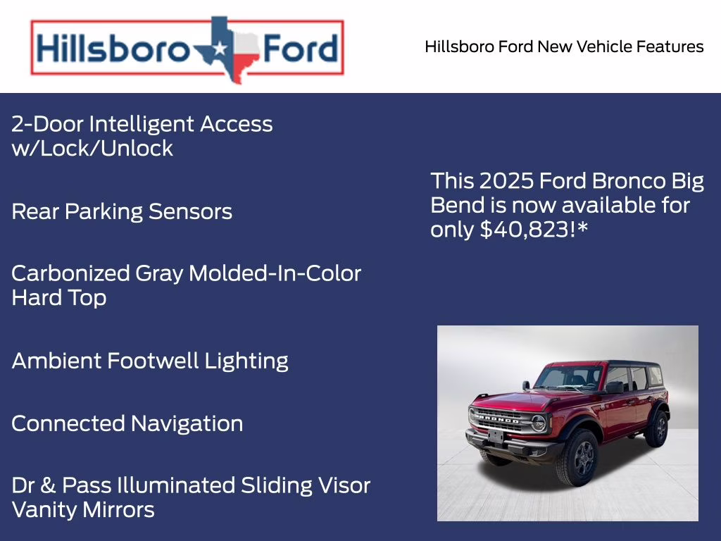 2025 Ruby Red Metallic Tinted Clearcoat Ford Bronco Big Bend 4X4 SUV