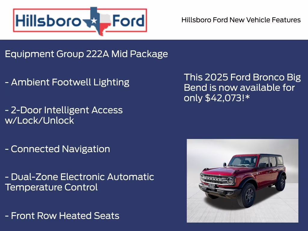 2025 Ruby Red Metallic Tinted Clearcoat Ford Bronco Big Bend 4X4 SUV
