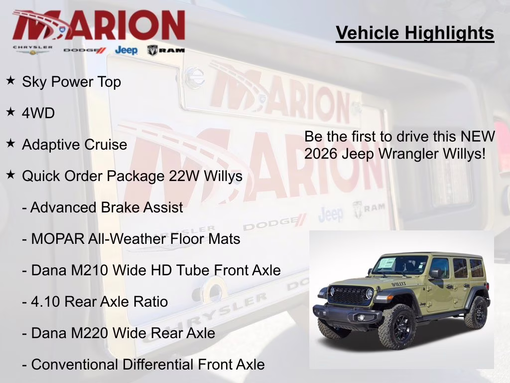 2026 41 Jeep Wrangler Willys 4X4 SUV