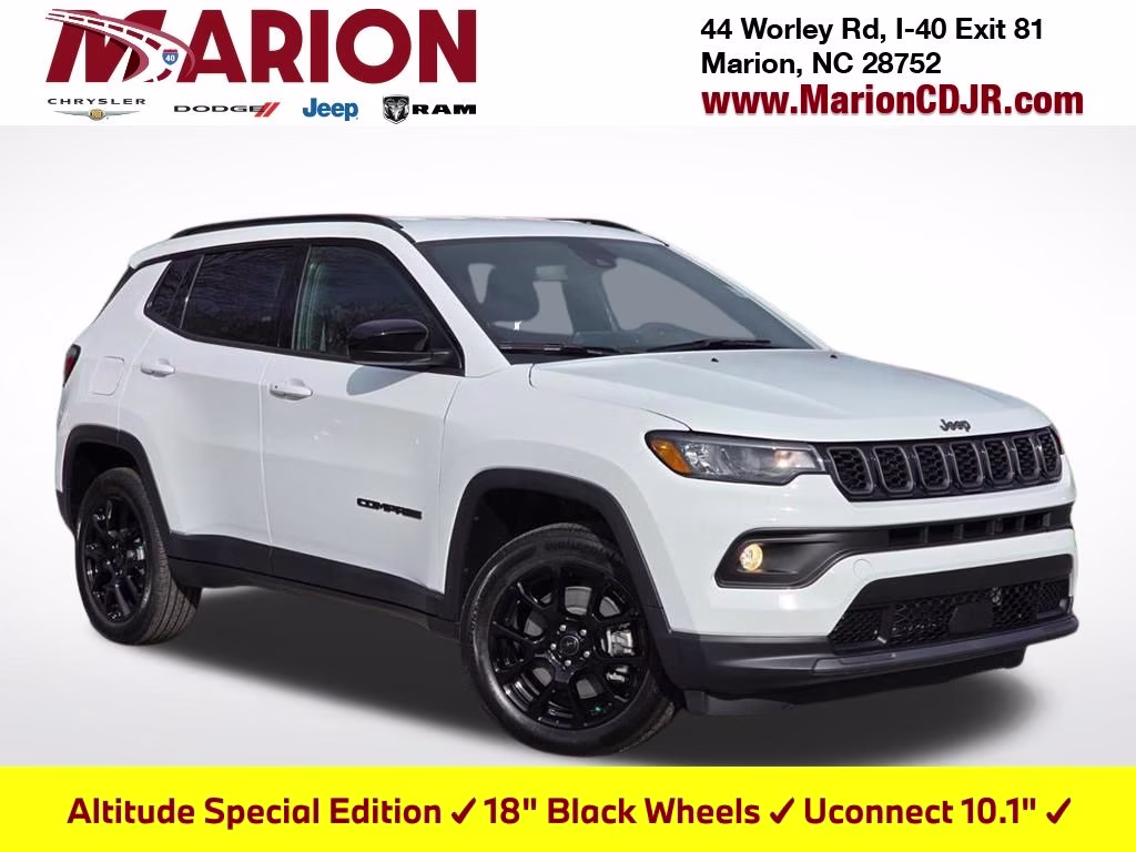2026 Bright White Clearcoat Jeep Compass Latitude 4X4 SUV