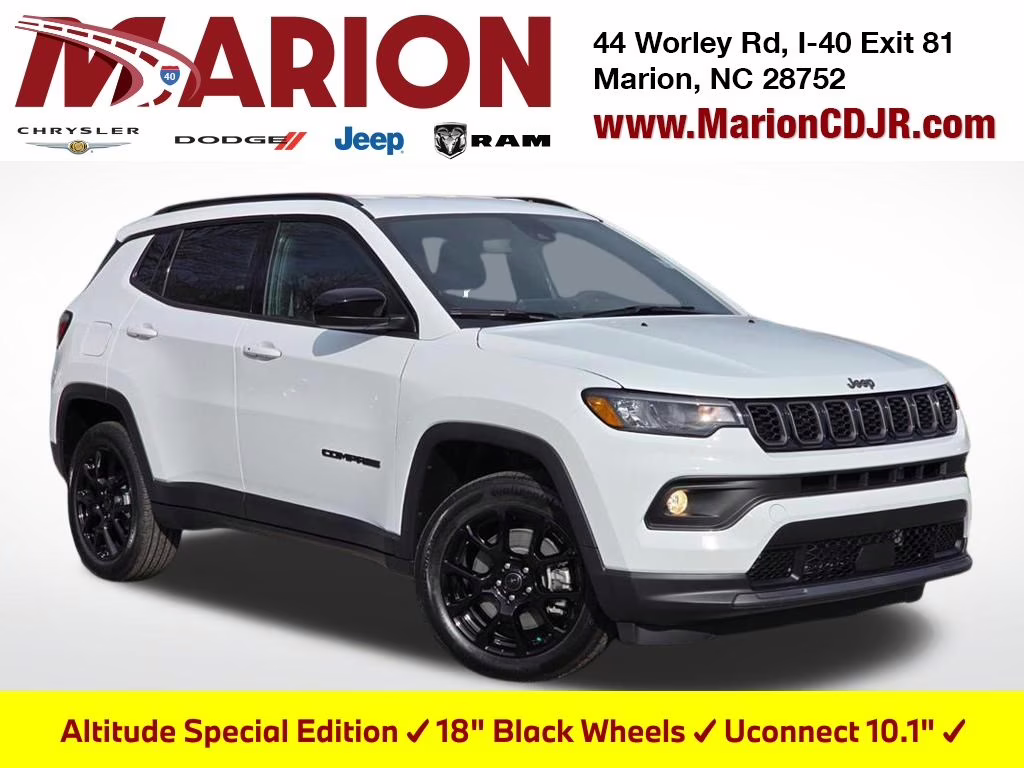 2026 Bright White Clearcoat Jeep Compass Latitude 4X4 SUV