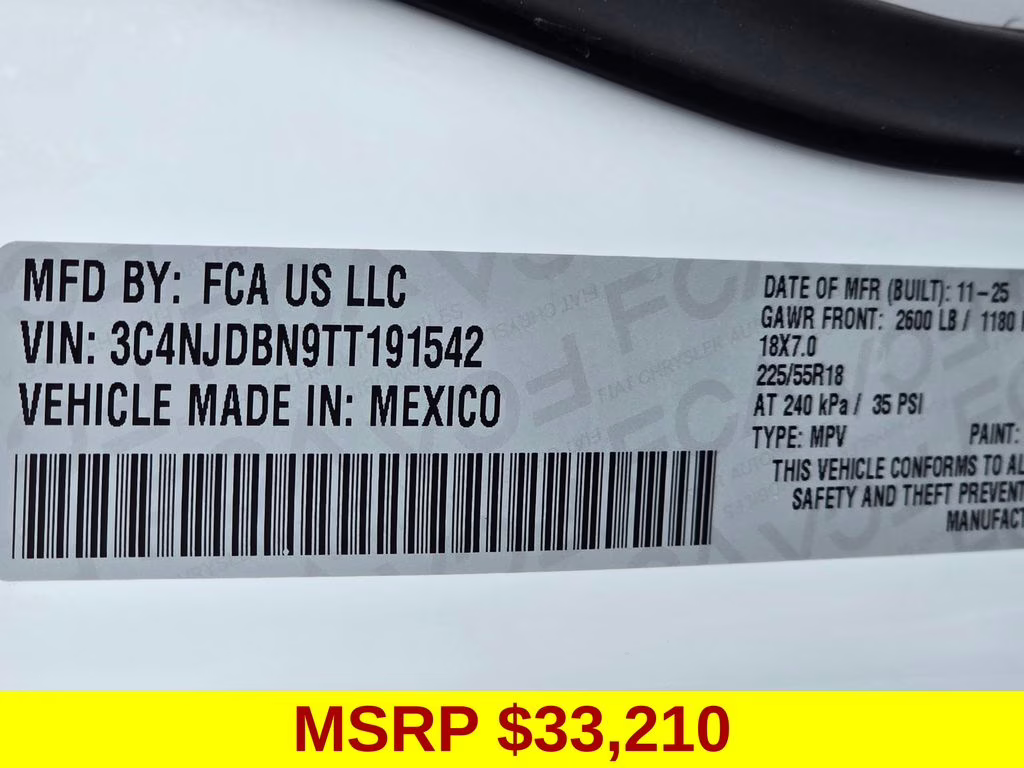 2026 Bright White Clearcoat Jeep Compass Latitude 4X4 SUV