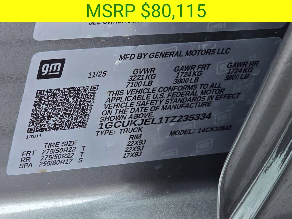 2026 Sterling Gray Metallic Chevrolet Silverado 1500 High Country 4X4 Truck