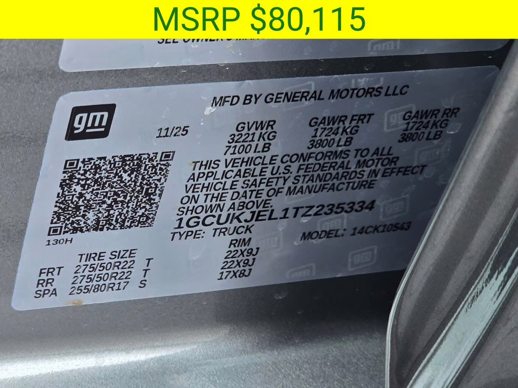 2026 Sterling Gray Metallic Chevrolet Silverado 1500 High Country 4X4 Truck