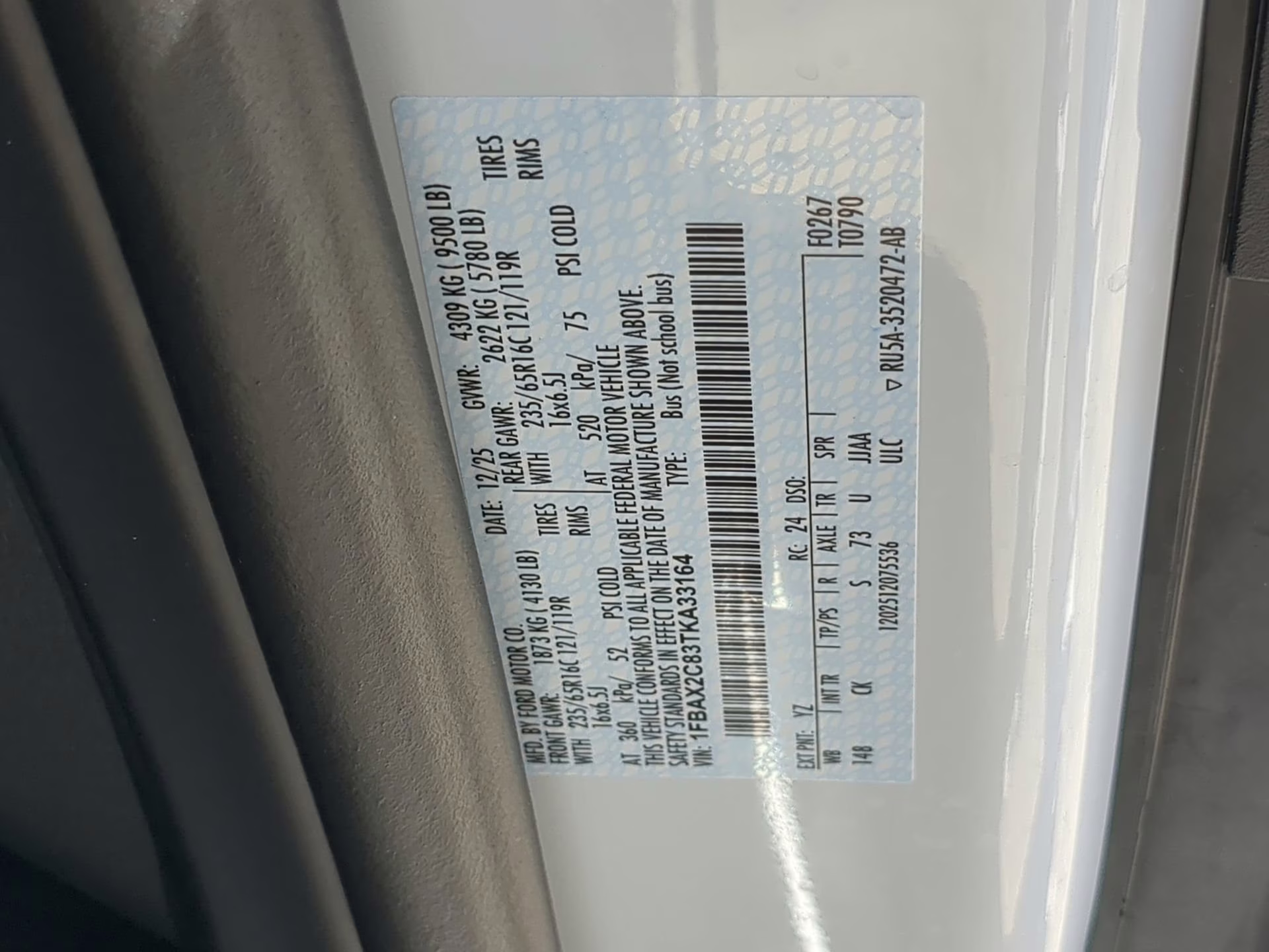 2026 Oxford White Ford Transit Passenger Wagon XL RWD Van