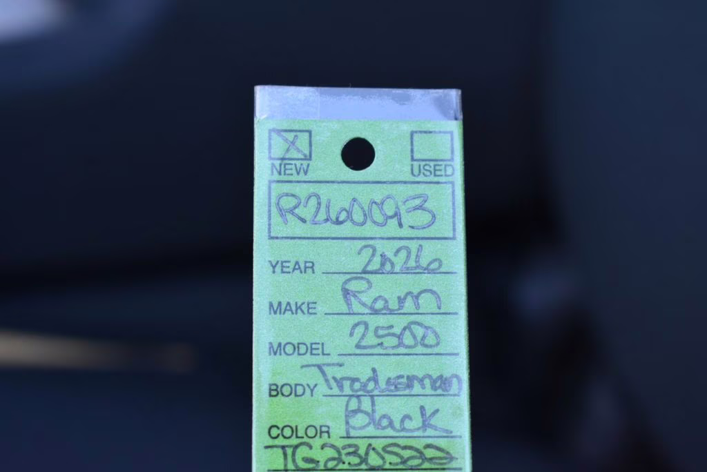 2026 Diamond Black Crystal Pearlcoat Ram 2500 Tradesman 4X4 Truck