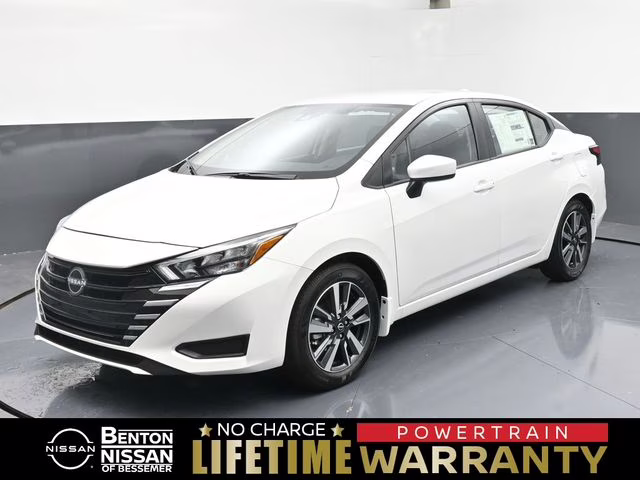 2025 Aspen White Tricoat Nissan Versa 1.6 SV FWD Sedan