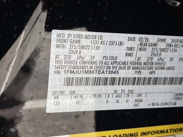 2026 Agate Black Metallic Ford Expedition Platinum 4X4 SUV