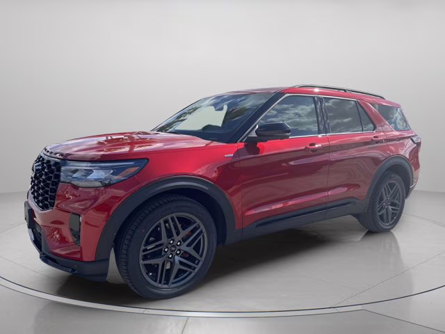 2026 Rapid Red Metallic Tinted Clearcoat Ford Explorer ST-Line RWD SUV