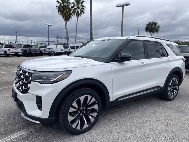 2026 Star White Metallic Tri-Coat Ford Explorer Platinum 4X4 SUV