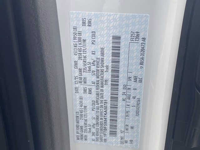 2026 Oxford White Ford Transit Cargo Van RWD Van