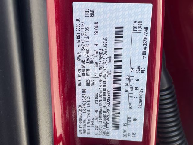 2026 Ruby Red Metallic Tinted Clearcoat Ford F-150 STX 4X4 Truck