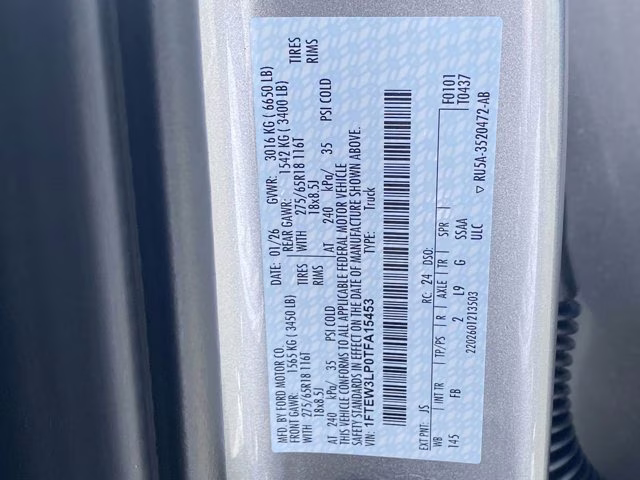 2026 Iconic Silver Metallic Ford F-150 XLT 4X4 Truck