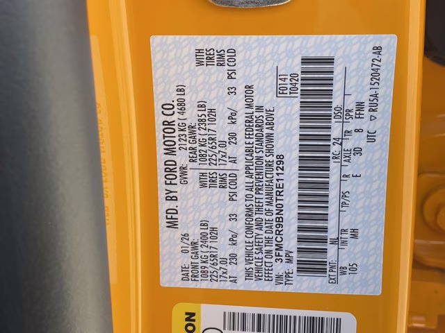 2026 Orange Fury Metallic Tri-Coat Ford Bronco Sport Big Bend 4X4 SUV