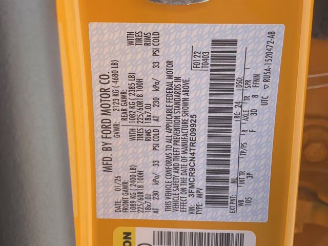 2026 Orange Fury Metallic Tri-Coat Ford Bronco Sport Outer Banks 4X4 SUV