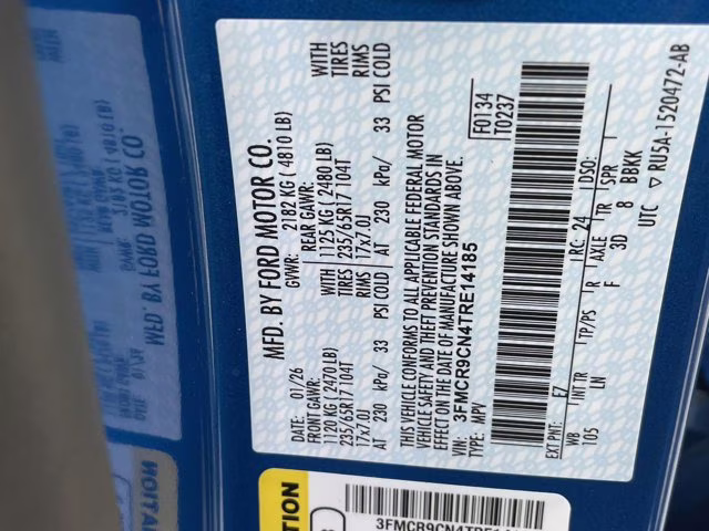 2026 Velocity Blue Metallic Ford Bronco Sport Outer Banks 4X4 SUV