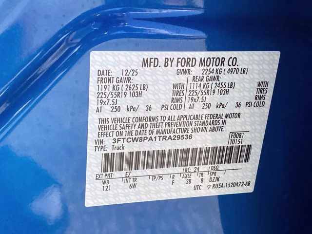 2026 Velocity Blue Ford Maverick Lobo AWD Truck