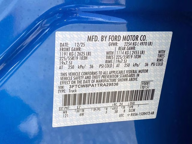 2026 Velocity Blue Ford Maverick Lobo AWD Truck