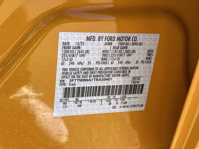 2026 Orange Fury Metallic Tri-Coat Ford Maverick Tremor AWD Truck