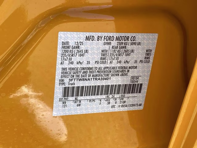 2026 Orange Fury Metallic Tri-Coat Ford Maverick Tremor AWD Truck