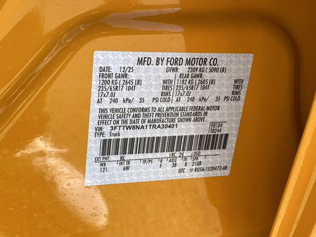 2026 Orange Fury Metallic Tri-Coat Ford Maverick Tremor AWD Truck