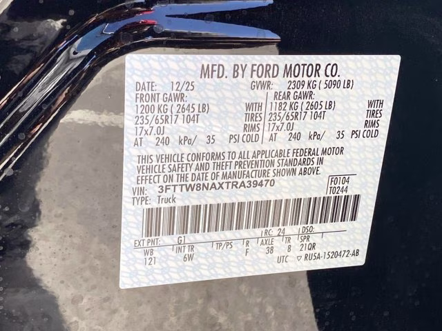 2026 Shadow Black Ford Maverick Tremor AWD Truck