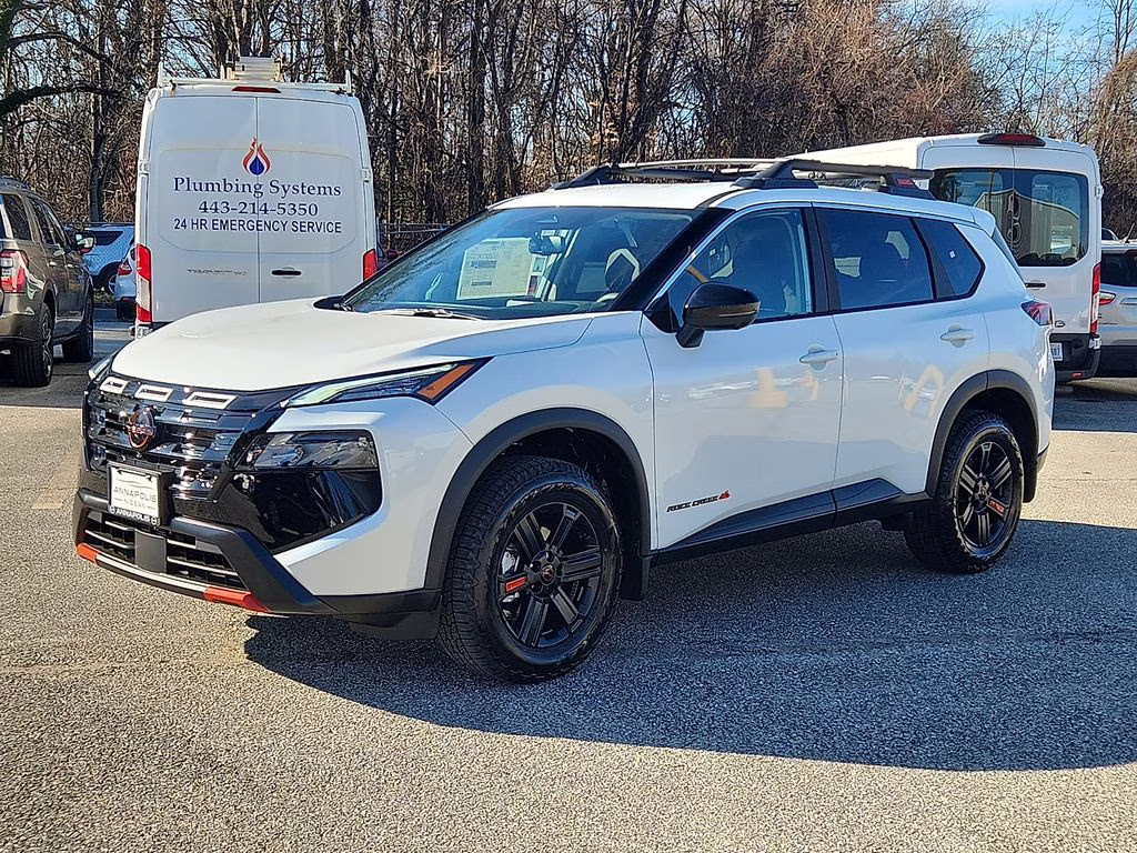 2026 Everest White Pearl Tricoat Nissan Rogue Rock Creek AWD SUV