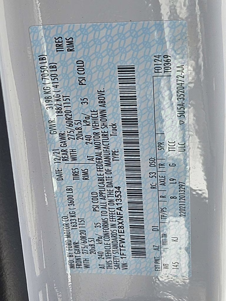 2022 Star White Metallic Tri-Coat Ford F-150 King Ranch 4X4 Truck