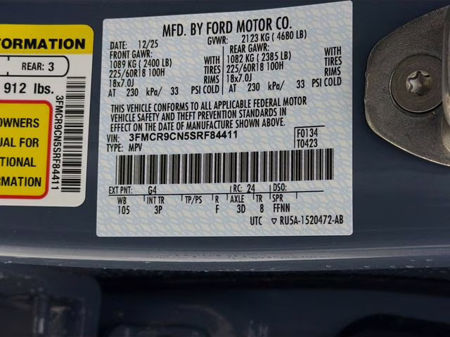 2025 Azure Gray Metallic Tri-Coat Ford Bronco Sport Outer Banks 4X4 SUV