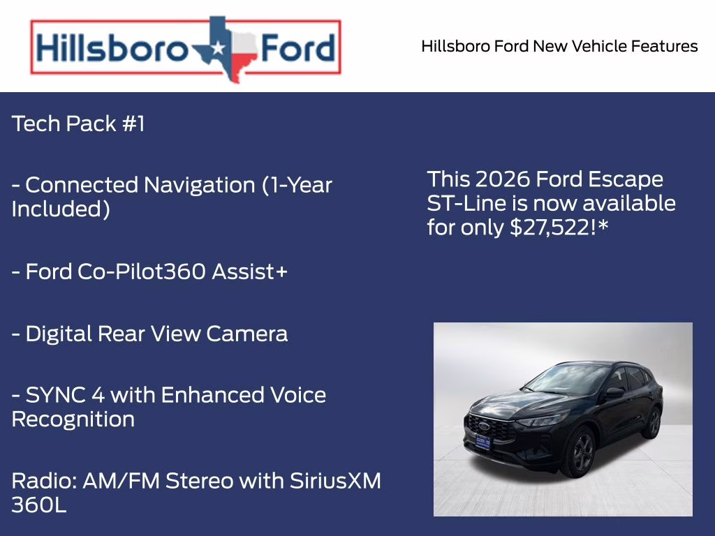 2026 Agate Black Metallic Ford Escape ST-Line FWD SUV