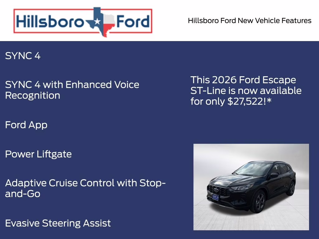 2026 Agate Black Metallic Ford Escape ST-Line FWD SUV
