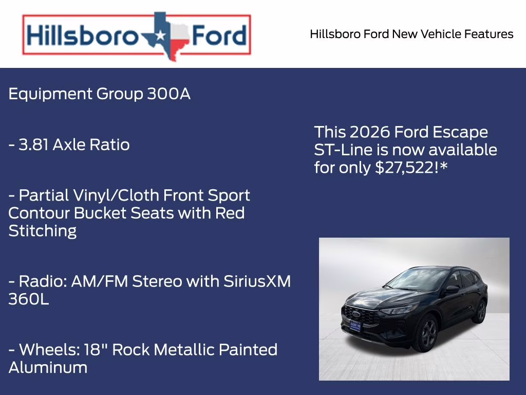 2026 Agate Black Metallic Ford Escape ST-Line FWD SUV
