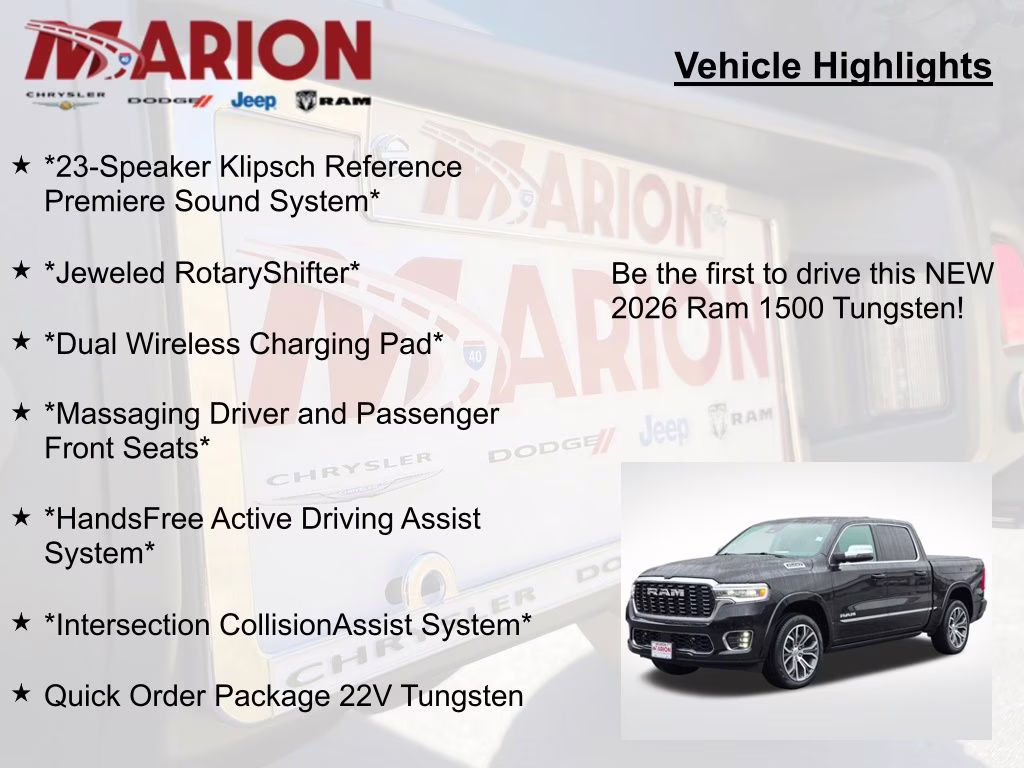 2026 Diamond Black Crystal Pearlcoat Ram 1500 Tungsten 4X4 Truck